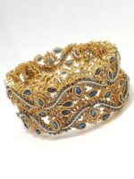 Royal Antique Gold Plated Bangles with Multicolor Stones - Image 9