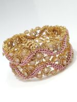 Royal Antique Gold Plated Bangles with Multicolor Stones - Image 8