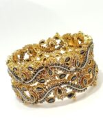 Royal Antique Gold Plated Bangles with Multicolor Stones - Image 4