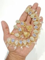 Elegant Gold Crystal Bridal Choker Set – Sparkling Tear Drop Desig - Image 4