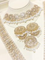 Royal Kundan Bridal Jewellery Set – Gold & Pearl Finish - Image 4