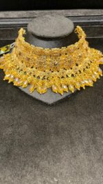 Golden Colour Set with Green Beads - Image 3