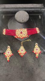 Handmade Traditional Kundan Choker Jewelry Set – Baby Pink Edition