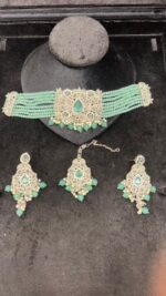 Handmade Traditional Kundan Choker Jewelry Set – Baby Pink Edition - Image 9
