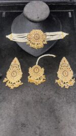 Pastel Pink Bridal Choker Set for Wedding & Festive Wear - Image 6