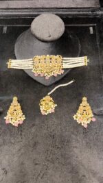 Handmade Traditional Kundan Choker Jewelry Set - Image 3