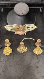 Classic Pink Pearl & Stone Jewelry Set