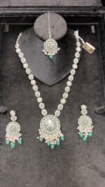 Mala Set with Green Beads – Traditional Party Wear - Image 4