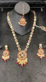 Mala Set with Green Beads – Traditional Party Wear - Image 7