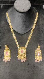 Silver Polished Mala Set with Green Accents - Image 7