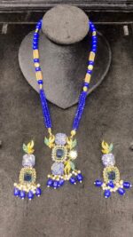 Turkish Style Silver Mirror Pendant Mala Set with Pearls - Image 2