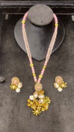 Gumus Islemali Sabz Pathar Wala Mala Set - Image 3