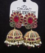 Royal Pearl Jhumka Earrings - Image 4