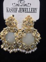 Premium Emerald Chandbali Jhumkas - Image 2