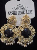 Premium Emerald Chandbali Jhumkas