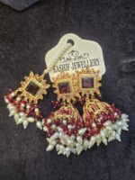 Golden Bloom Jhumkas - Image 9
